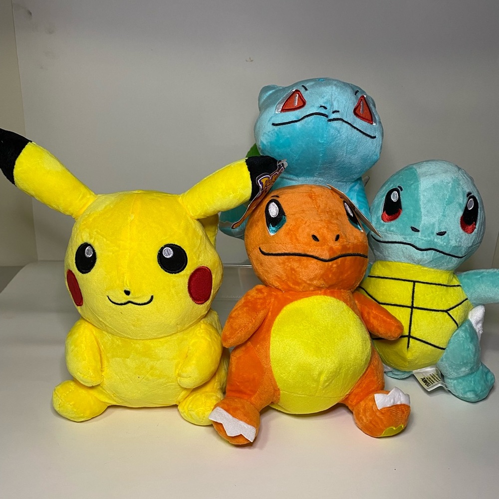 Pokemon Plush Lot Bulbasaur + Pikacu + Squirtle + Charmander- Toy Plush Toy
